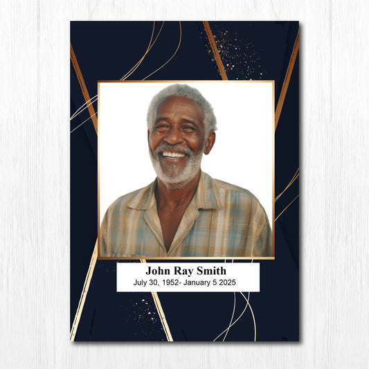 Glossy 5X7 inches Flat Memorial Celebration of Life Funeral Invitation Custom Invitation