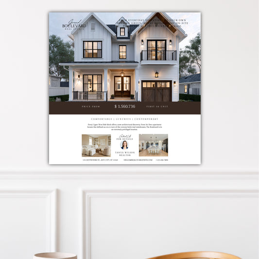 Business Real Estate Realtor 12X12 inches Custom Poster