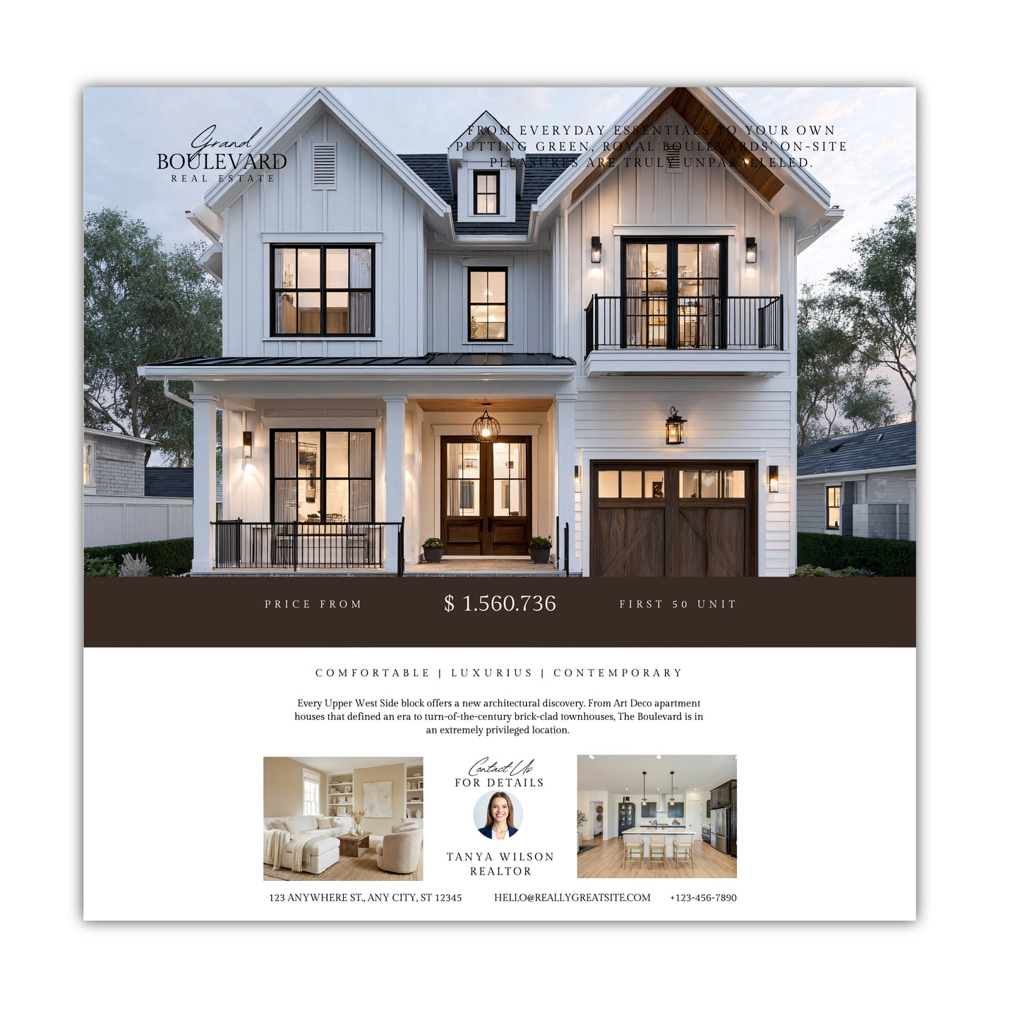 Business Real Estate Realtor 12X12 inches Custom Poster