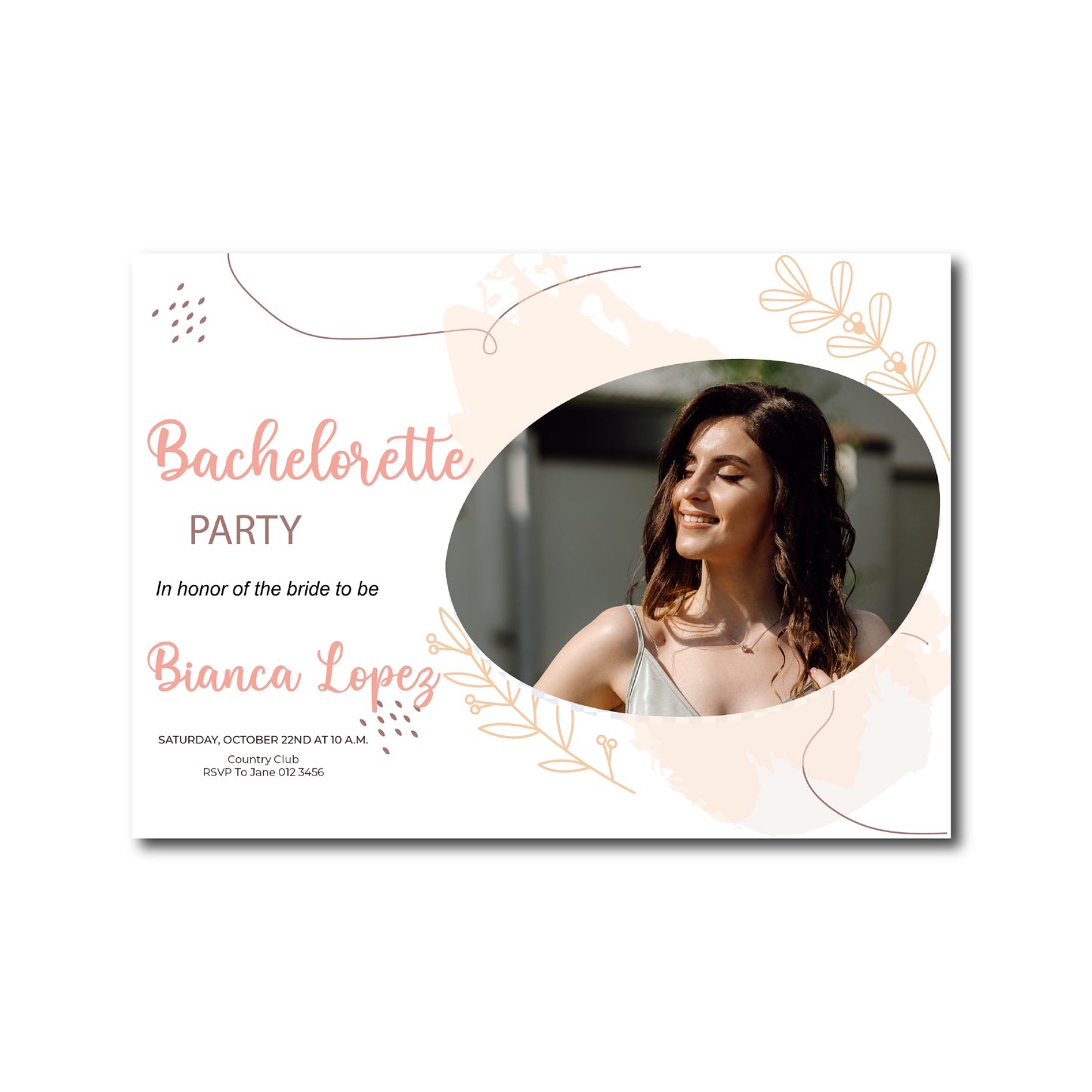 Bachelorette Party invitation, Bridal shower, bridal shower invitation, bridal shower invitation printed, bridal shower invitation floral