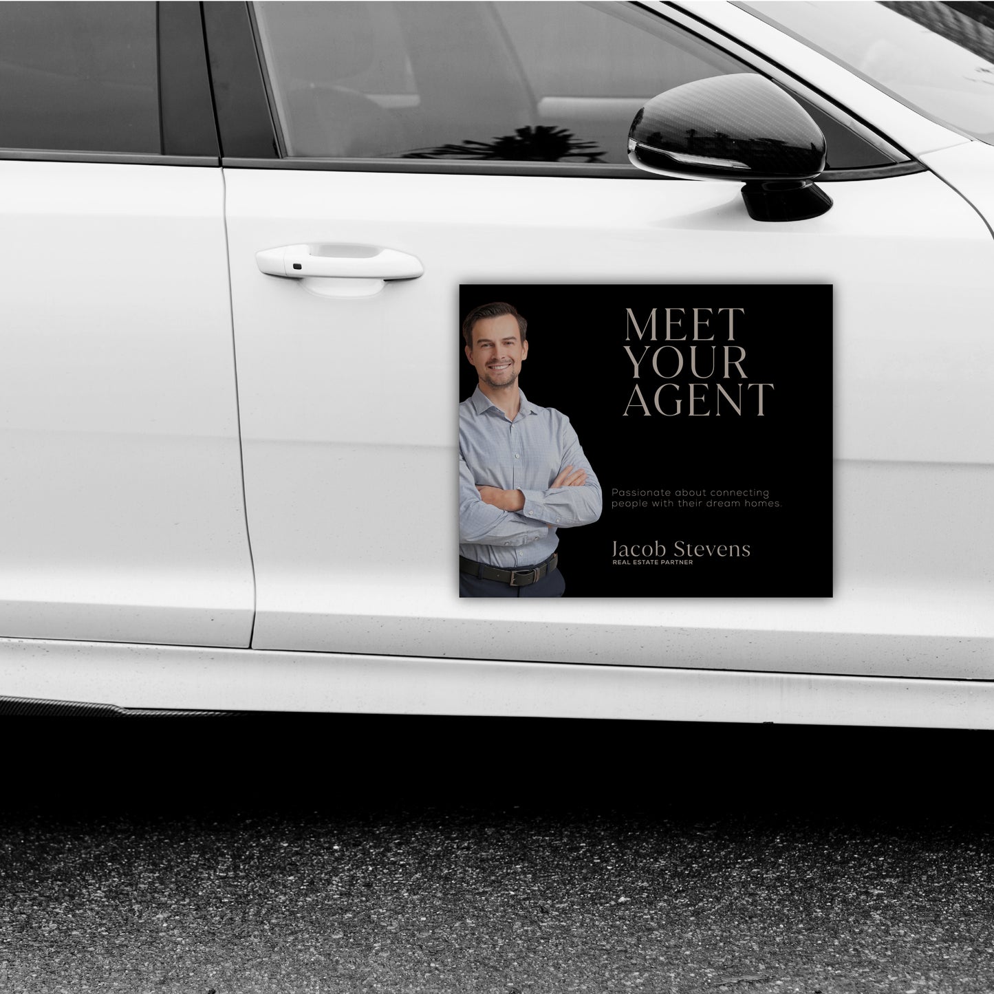 Black Elegant Real Estate Car Sticker/ 12X12 inches/ Gloss Laminate