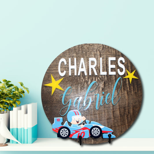 Personalized Room Decor Sign, Custom Wood Sign, Custom Name Sign, Baby Shower Gift, Laser Cut Acrylic Names, Round Wood Wall Art