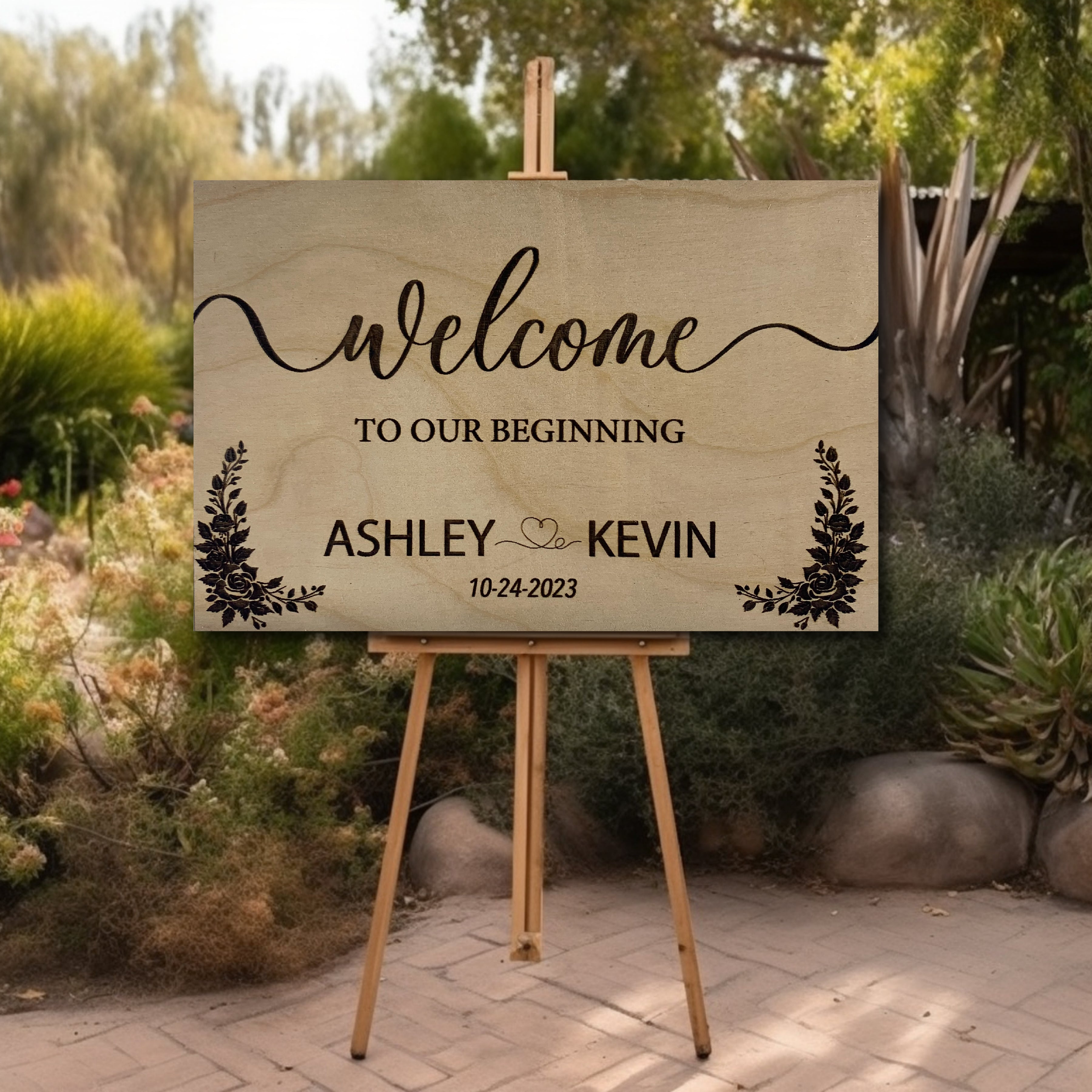 Bridal Shower Welcome Sign - Botanical Bridal Shower Sign - Printed Sign - 2024 Personalized Wedding Sign - Custom Wedding Sign - Shipped Sign