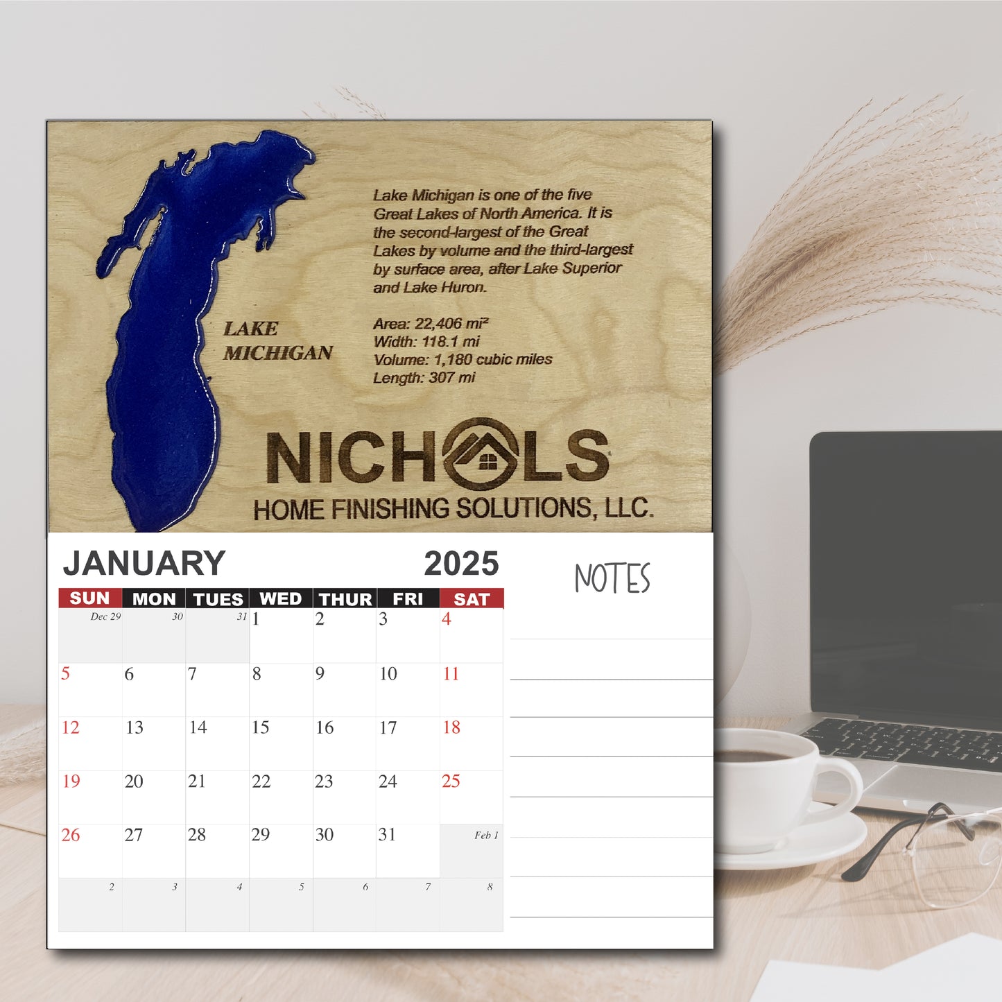 Calendar, lake map calendar, calendars, calendar, custom 2025 wall calendar, custom desk calendar, lake map art, lake map wood, 2024 calendar, lake map engraved