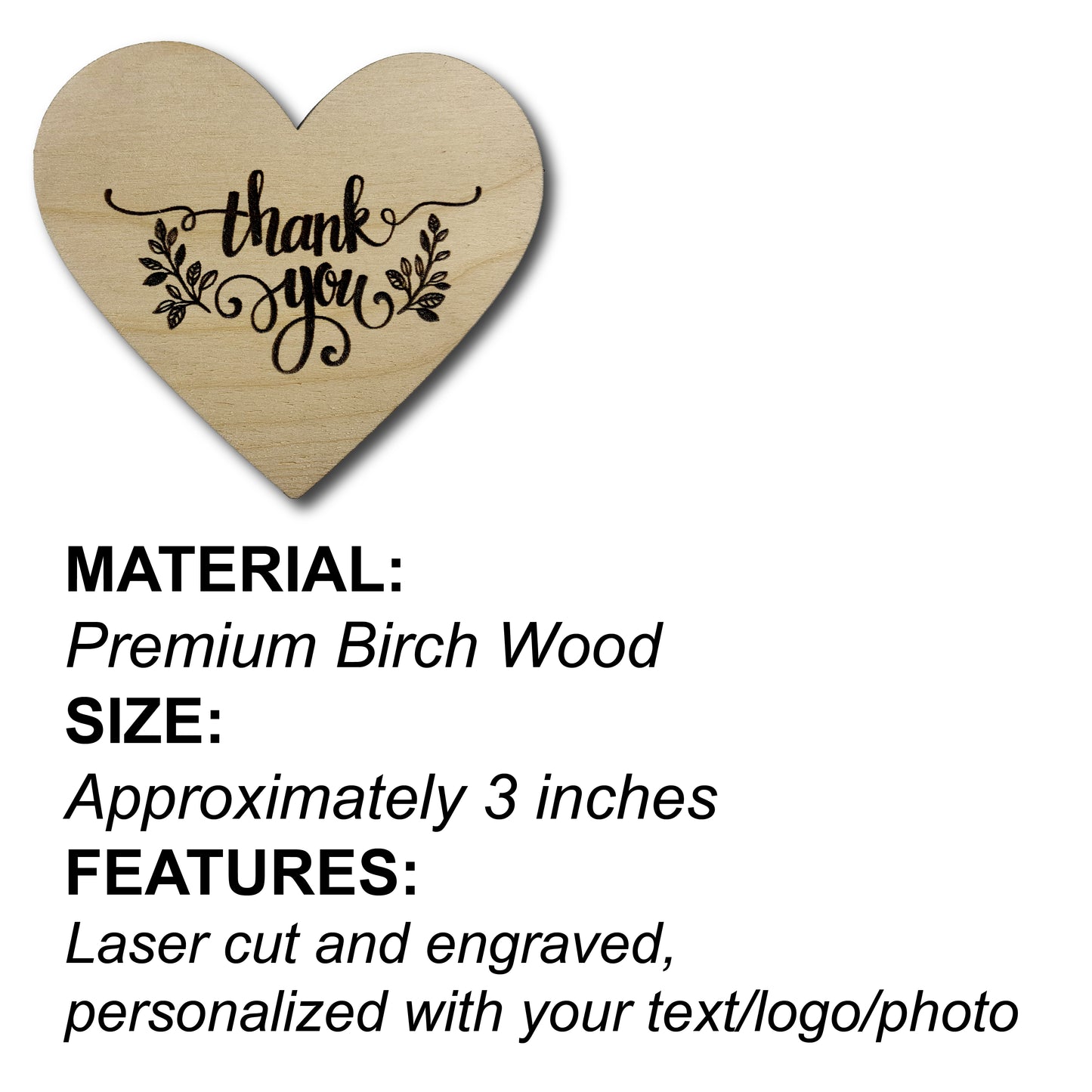 Wood Product Tags, Thank you tags, customized with business logo Laser Engraved Party Favors Wedding Baby Shower Party thank you tags