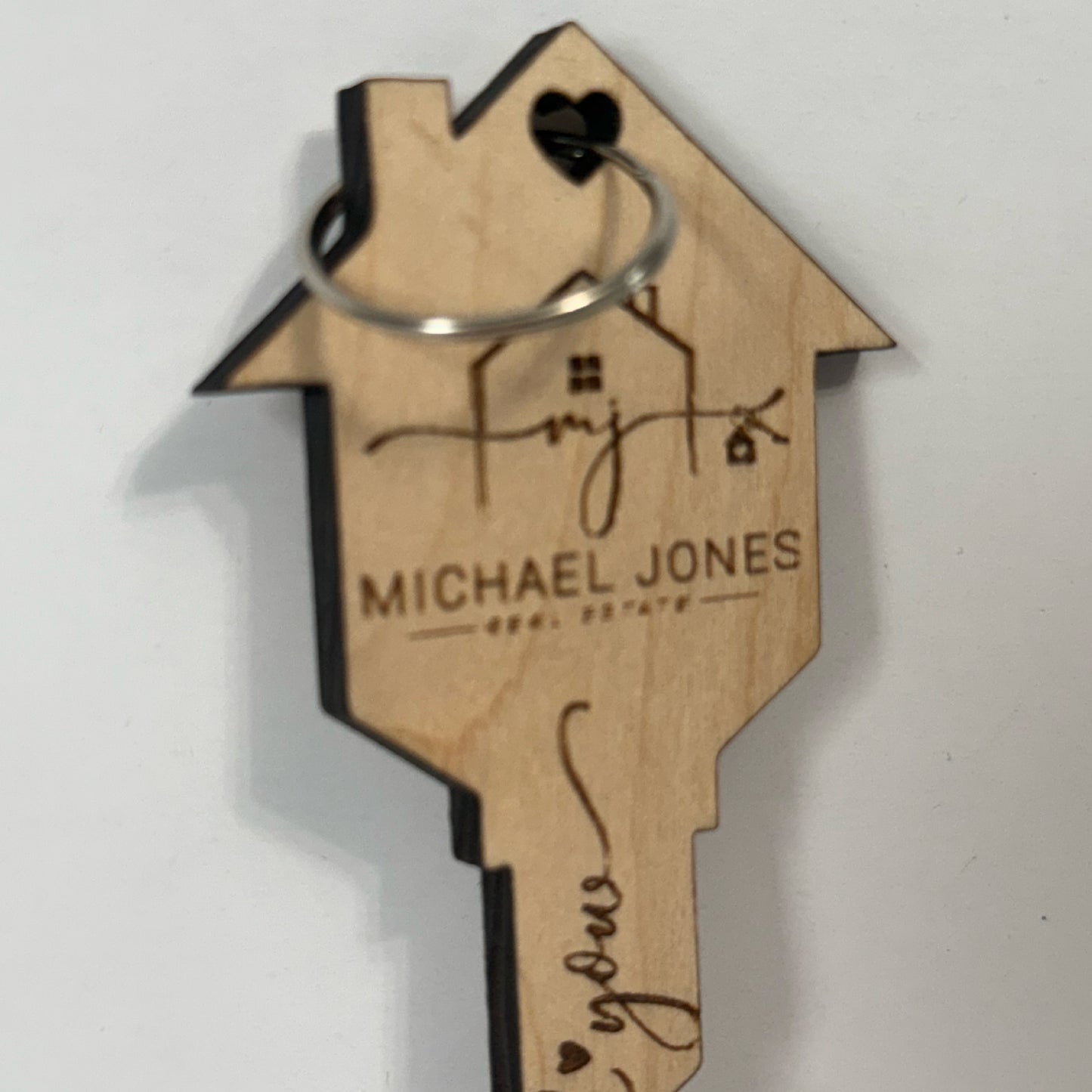 Custom Keychain Wood Engraved Keychain Realtor Keychain Closing House Keychain Marketing Keychains