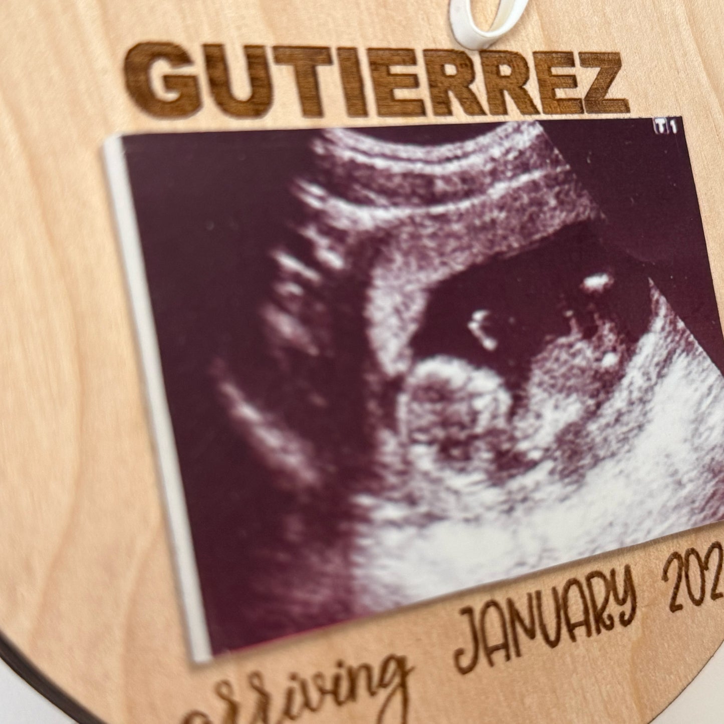 Engraved Round Baby Announcement Custom Baby Announcement Baby Milestones