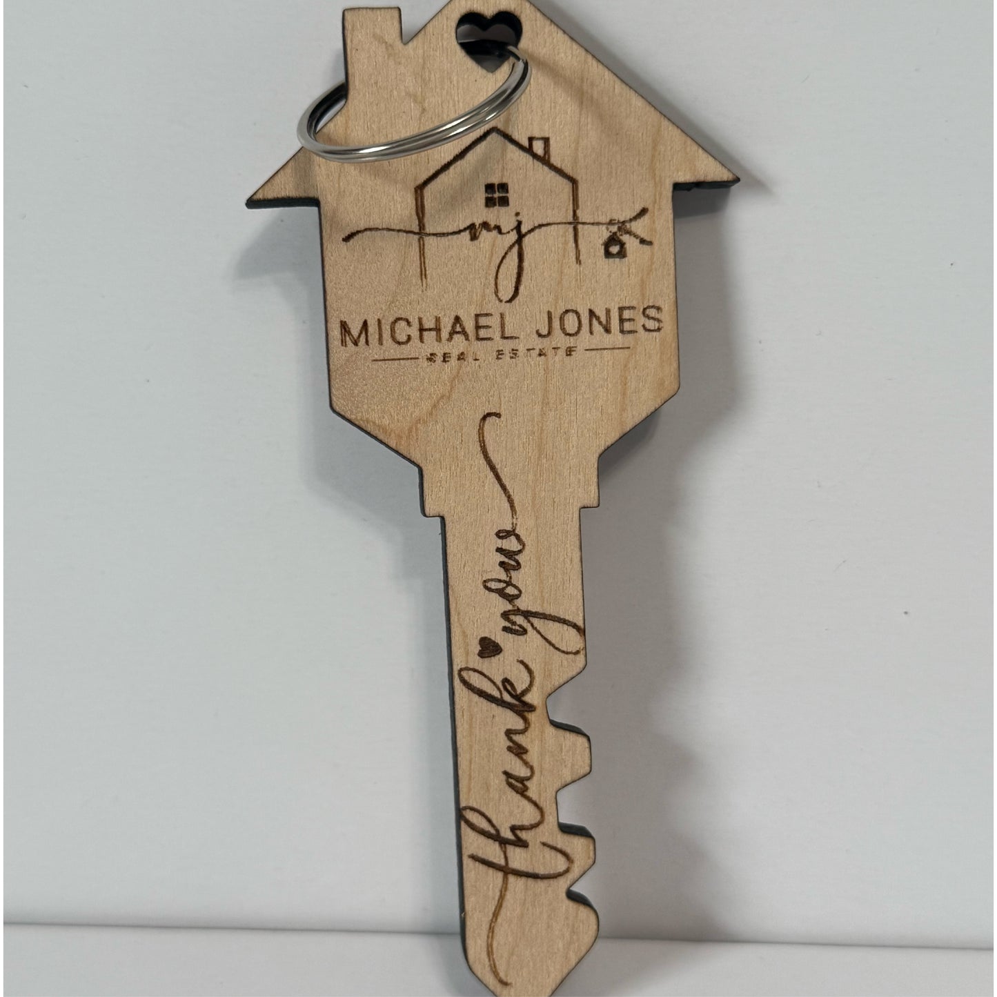 Custom Keychain Wood Engraved Keychain Realtor Keychain Closing House Keychain Marketing Keychains