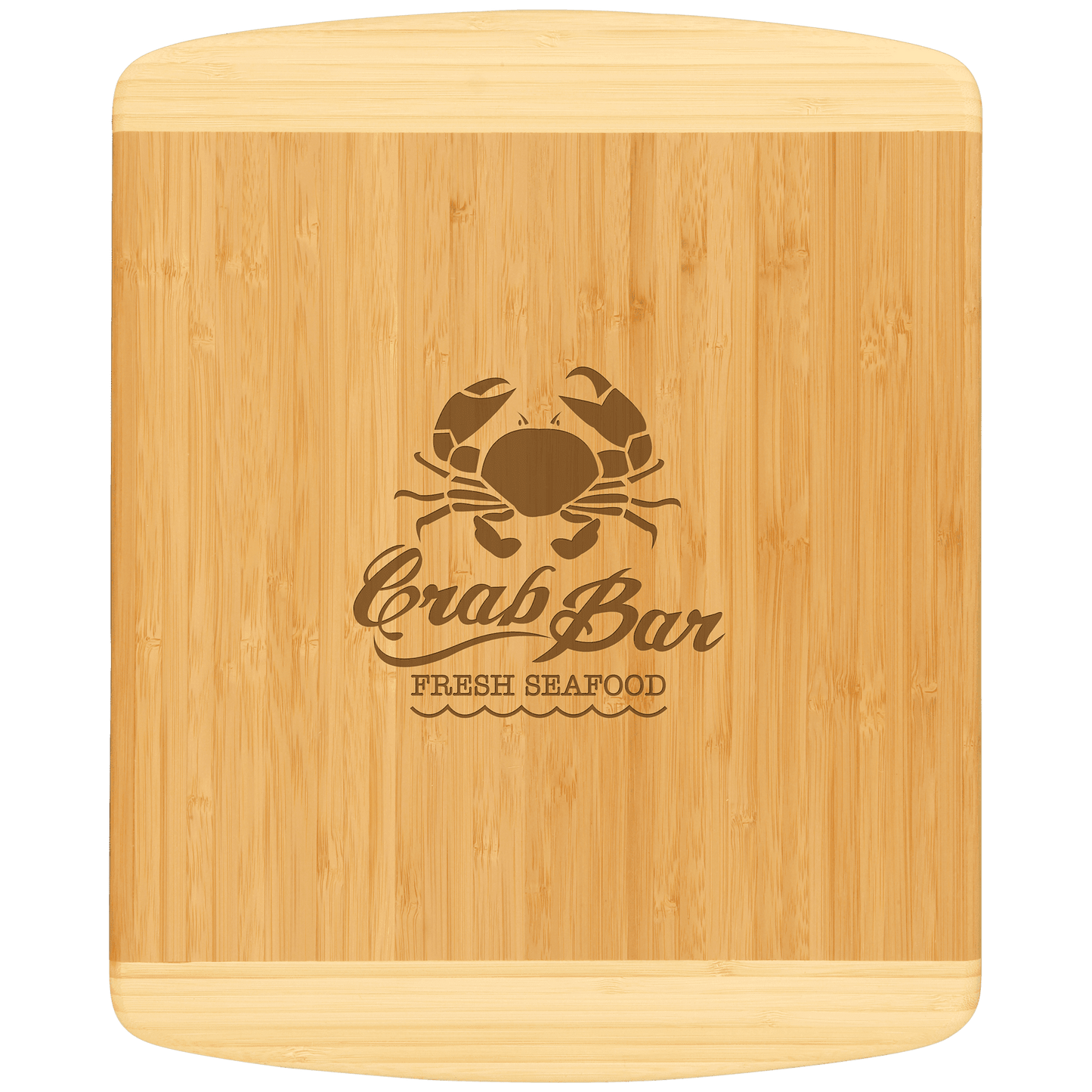 13 1/2" x 11 1/2" Bamboo 2-Tone Cutting Board, Custom Engraved Cutting Board