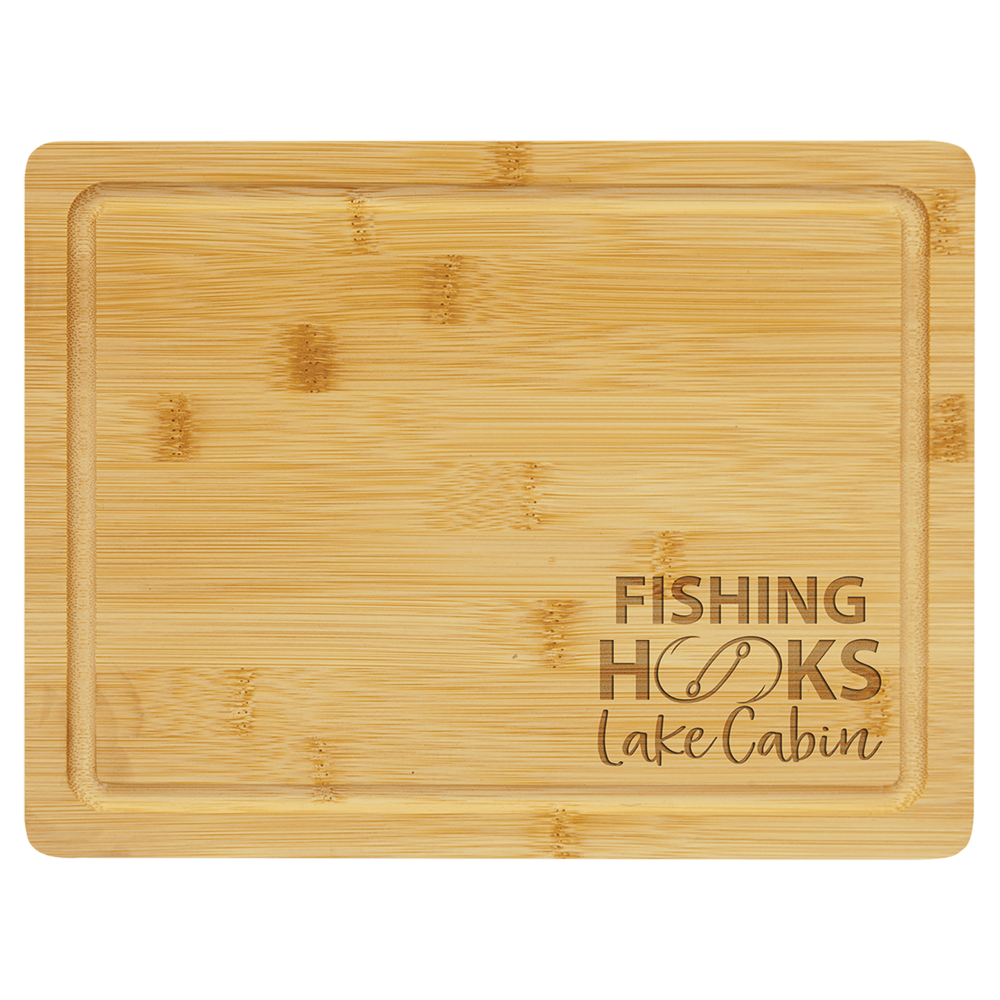 11 1/2" x 8 3/4" Bamboo Cutting Board with Drip , Custom Engraved Cutting Board