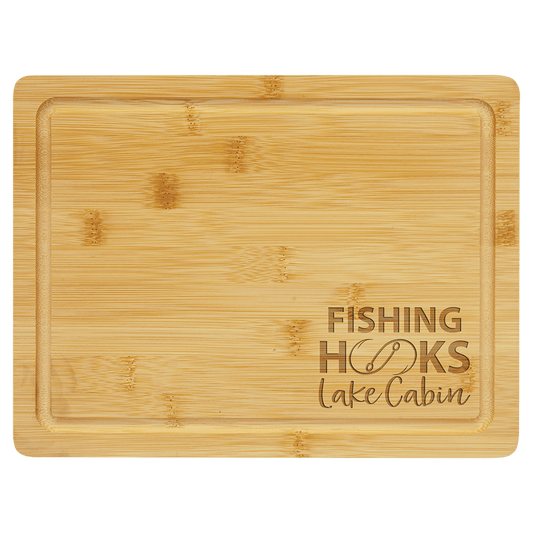 11 1/2" x 8 3/4" Bamboo Cutting Board with Drip , Custom Engraved Cutting Board