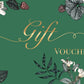 Green and Gold Floral Gift Voucher, Gift Certificate, Gift Voucher, Custom Gift Voucher