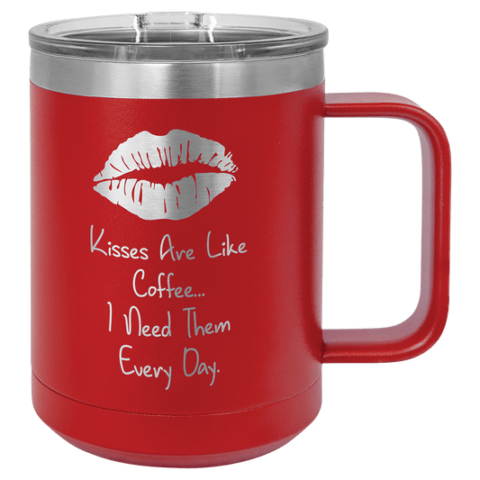 Red Polar Camel 15 oz. Coffee Mug with Slider Lid, Custom Tumbler