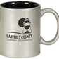 11 oz. Silver/Black Ceramic Round LazerMug, Custom Mug