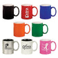 11 oz. White/Black Ceramic Round LazerMug, Custom Mug