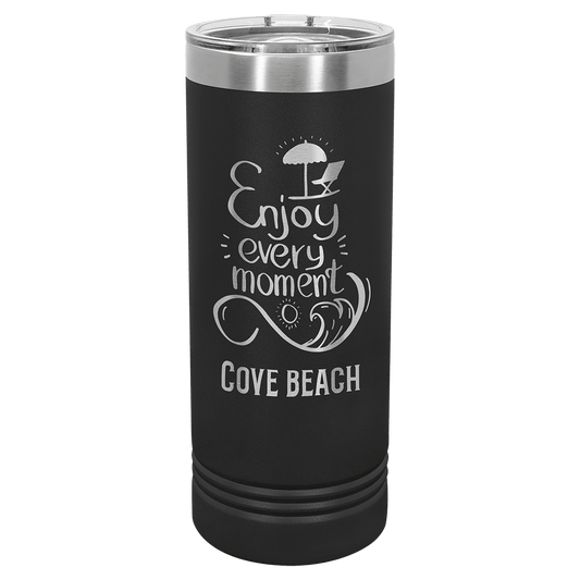 Black Polar Camel 22 oz. Skinny Tumbler with Slider Lid, Custom Tumbler