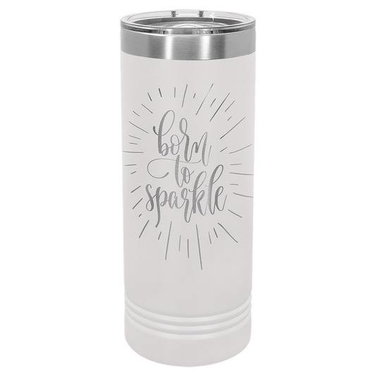 White Polar Camel 22 oz. Skinny Tumbler with Slider Lid, Custom Tumbler