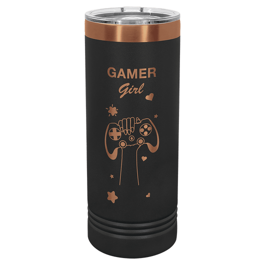 Black/Rose Gold Polar Camel 22 oz. Skinny Tumbler with Slider Lid