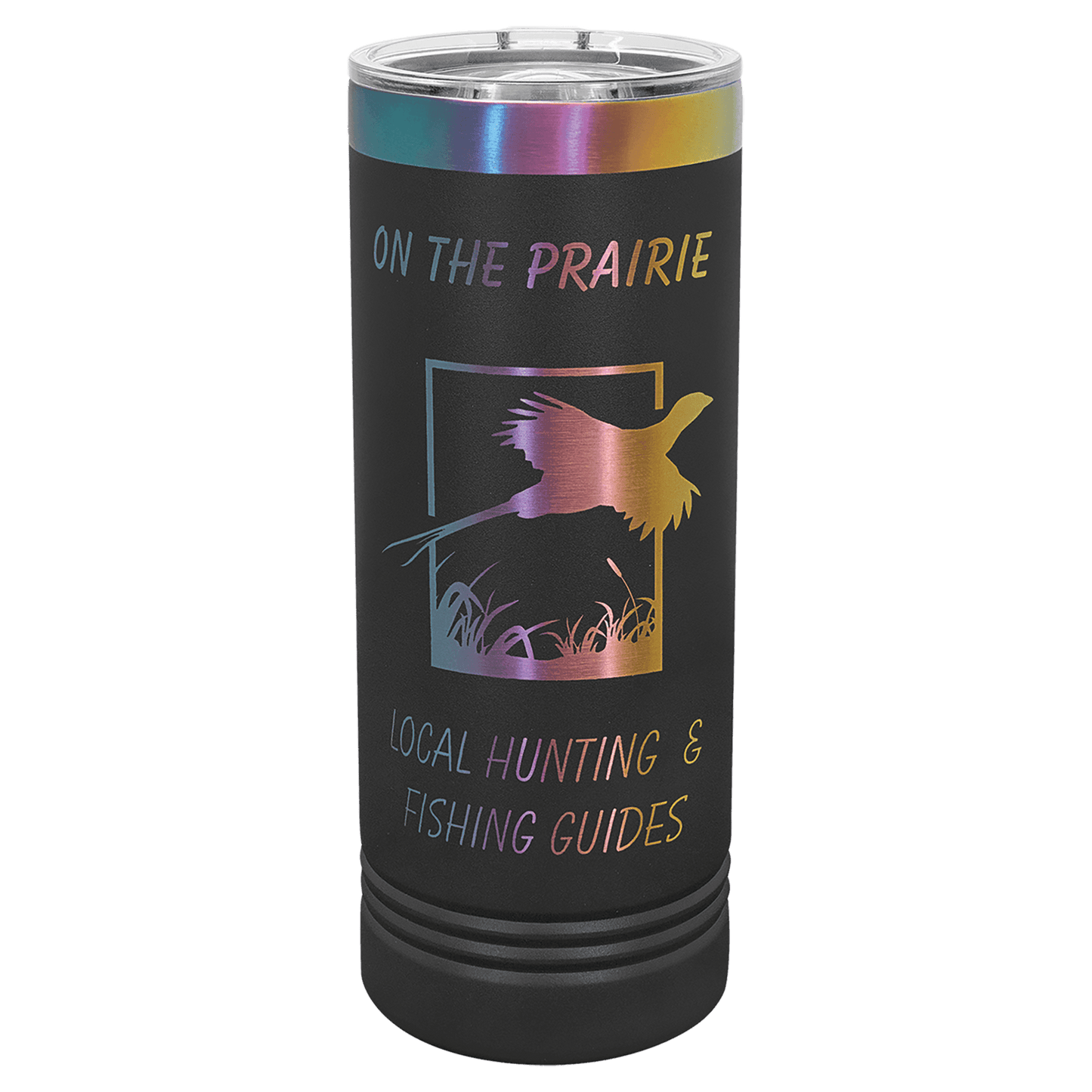 Black/Prism Polar Camel 22 oz. Skinny Tumbler with Slider Lid, Custom Tumbler