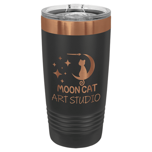 Black/Rose Gold Polar Camel 20 Oz. Tumbler with Slider Lid, Custom Tumbler