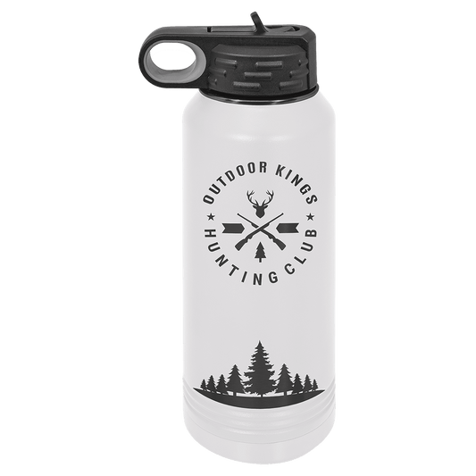 Polar Camel 32 oz. White/Ghost Black Water Bottle, Custom Engraved