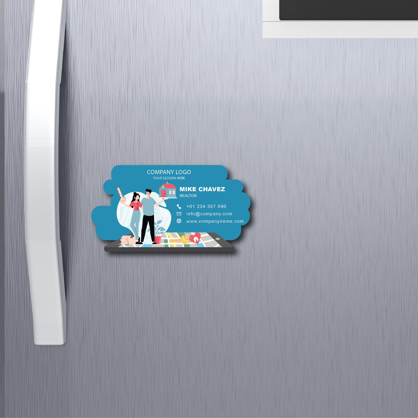 Glossy Custom Magnet Full Colored Marketing Magnets Cut to Shape Magnets Realtor Magnet 3X4 inches