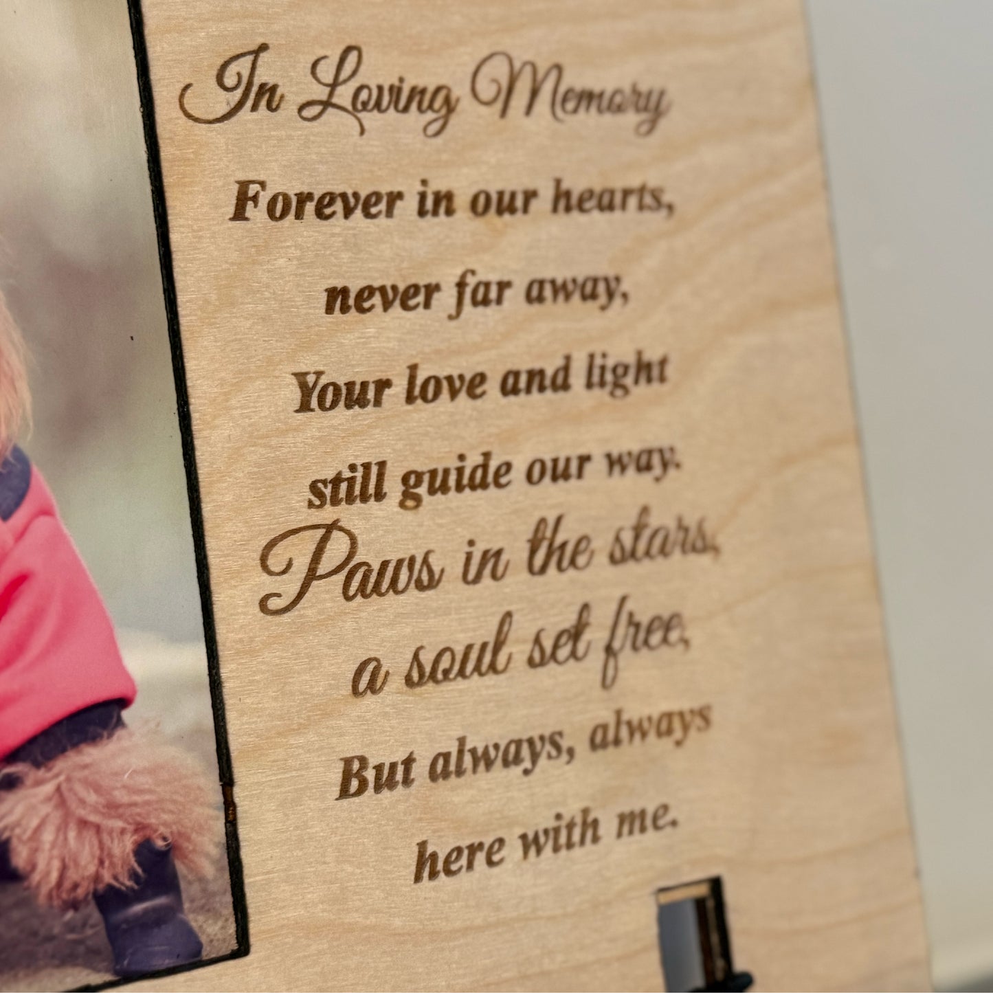 Custom Photo Plaque Custom Pet Memorial Wood Plaque Personalized Engraved Wood Plaque Memorial Photo Plaque