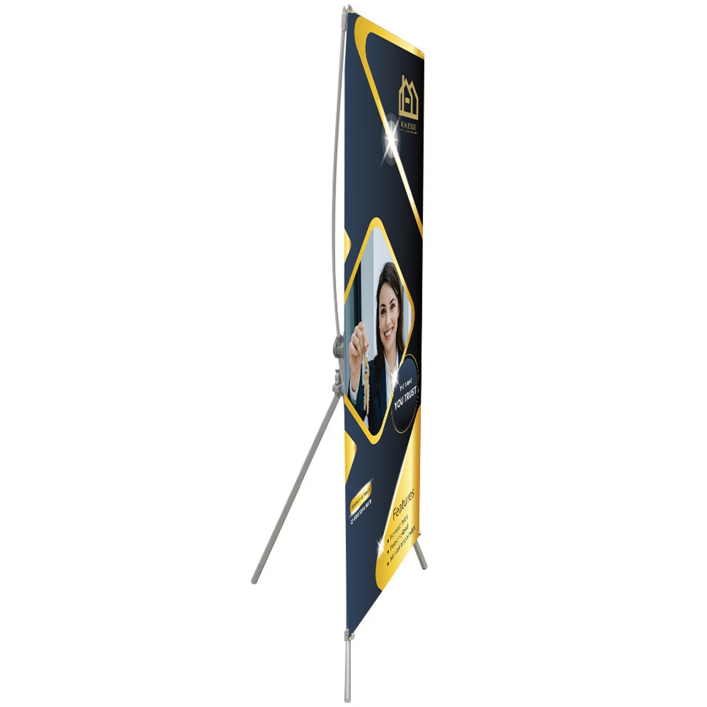 Adjustable Indoor X Banner Stand 24X63 Custom Indoor Banner Grasshopper Banner Stand Large Format Sign