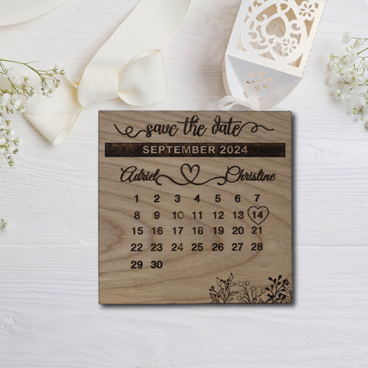 Save the Date Wood Magnet, Custom Wood Magnet, Engraved Keepsake Invitation, Custom Wedding invitation, Personalized Save the Date