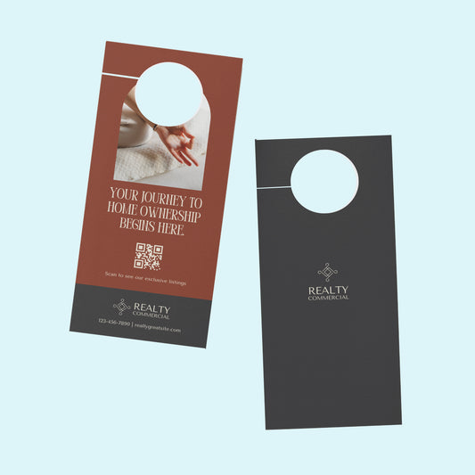 Custom Door Hanger Printing | 16pt Thick Cardstock, 4×9, Matte or Gloss Finish