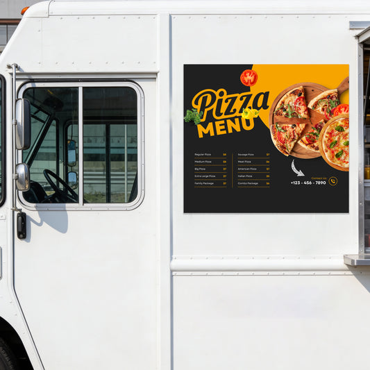 18X20 inches Custom Food Truck Menu Car Sticker Decal – Weatherproof Vinyl Window & Door Menu Sign