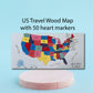Custom map, custom travel map, USA map, custom wood map, custom map gifts, pushpin map, map custom, custom map wall art