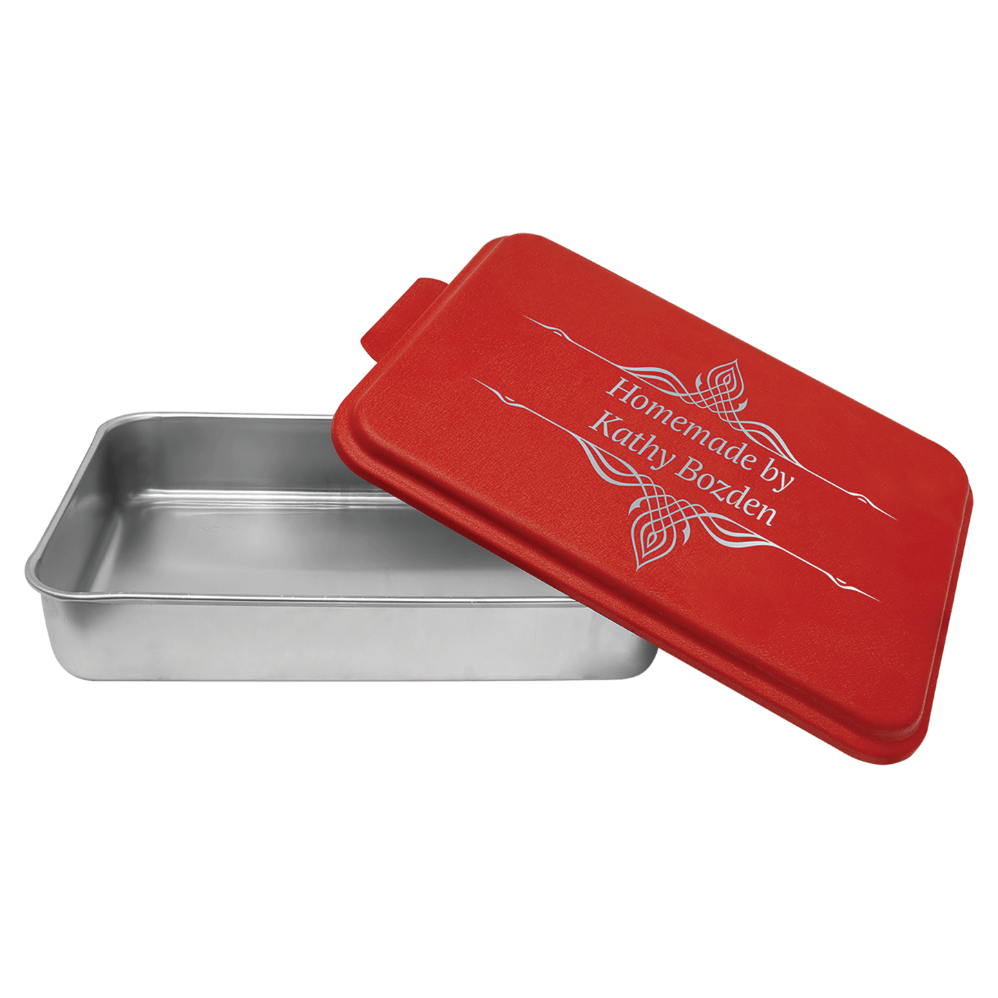 Aluminum Cake Pan with Red Powder Coated Lid