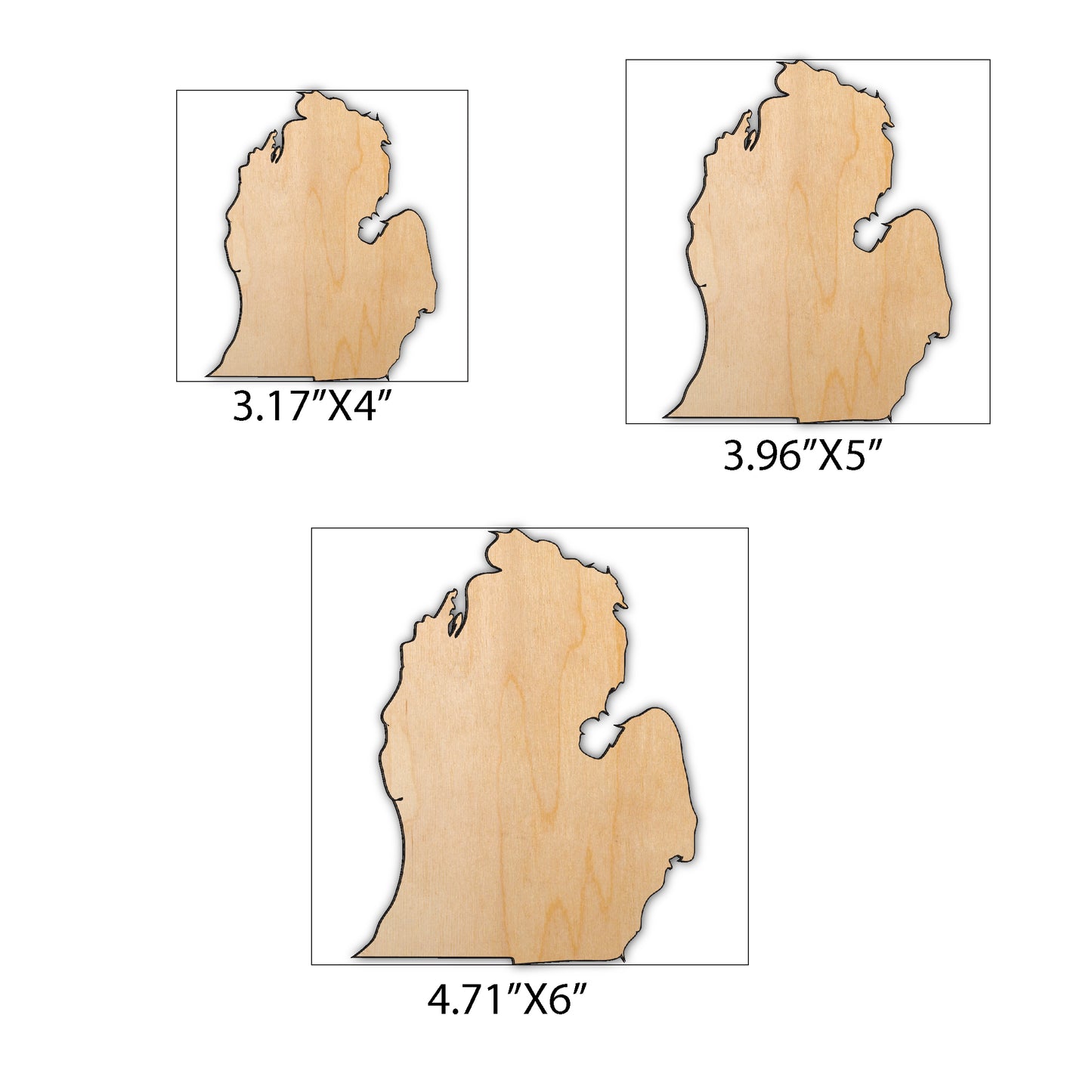 State of Michigan blank wood for art, wood blank, blank wood, cut to shape wood