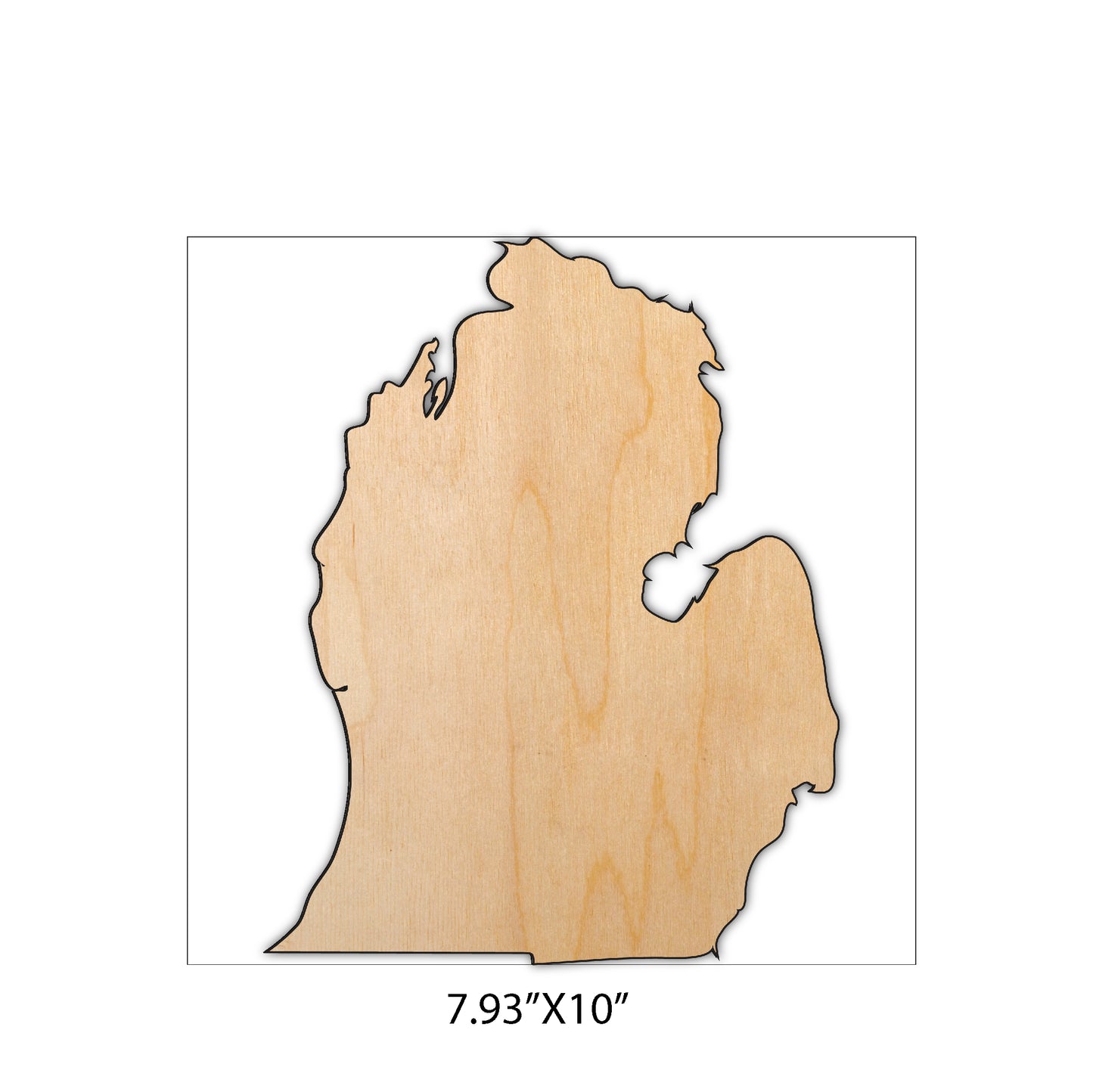 State of Michigan shape blank wood, Set of 10 cut to shape wood, State of Michigan blank wood for art, wood blank, blank wood