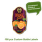 Wine label, 100 pcs Custom bottle labels, custom oblong, orange, gold custom maple syrup label, custom label, custom candle label, custom product label, labels