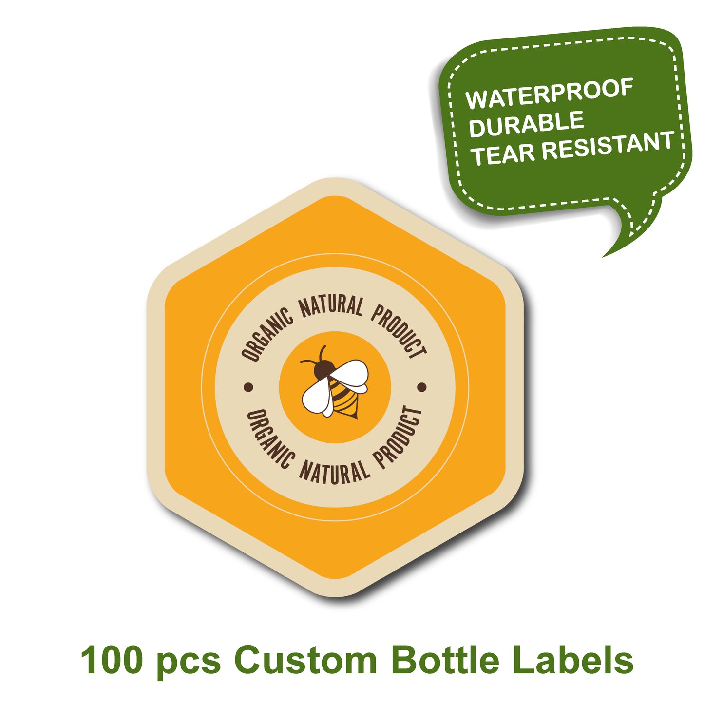 Organic natural product label, 100 pcs Custom bottle labels, custom maple syrup label, custom label, custom candle label, custom product label, labels