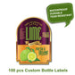 Lime arch purple wine label, 100 pcs Custom bottle labels, custom maple syrup label, custom label, custom candle label, custom product label, labels