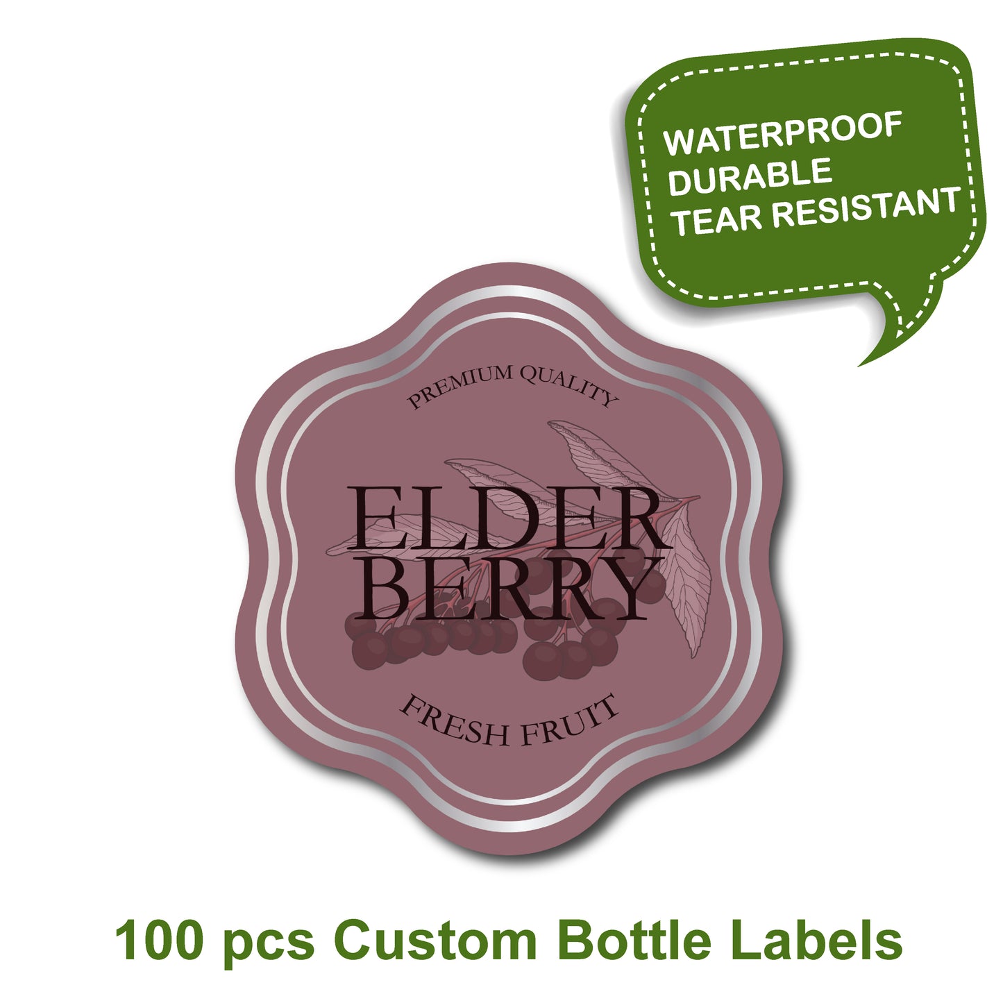 Custom elderberry product label, 100 pcs Custom bottle labels, custom maple syrup label, custom label, custom candle label, custom product label, labels