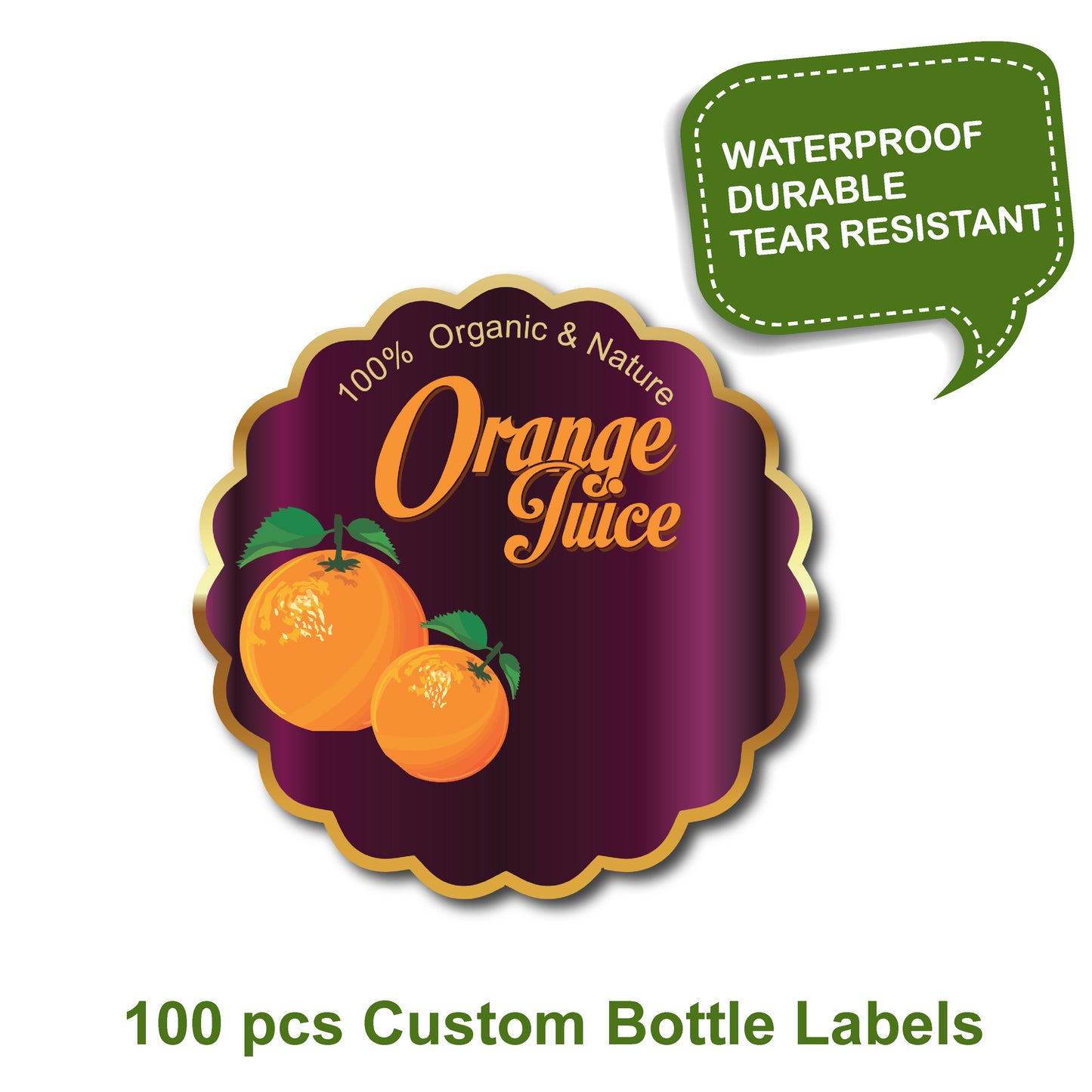Wine label, 100 pcs Custom bottle labels, Purple and Gold custom maple syrup label, custom label, custom candle label, custom product label, labels