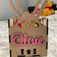 Easter Bunny box with flowers and custom name, custom box, easter candy box, easter box, custom easter box