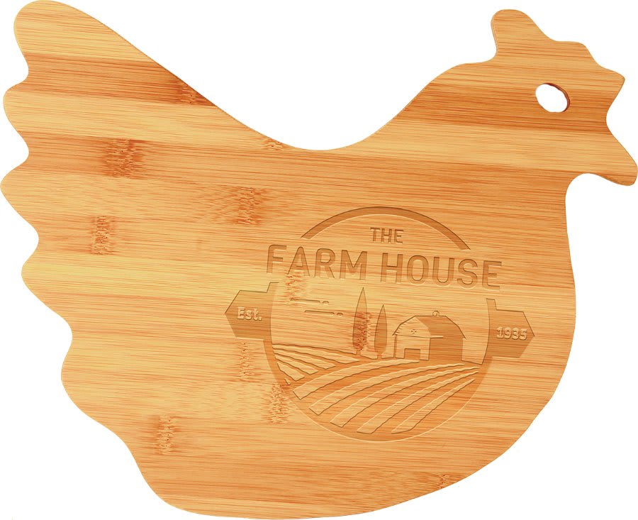 Bamboo Hen Cutting Board, custom cutting board