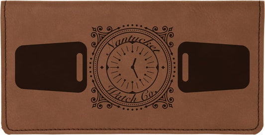 Dark Brown Leatherette Checkbook Cover, custom checkbook cover