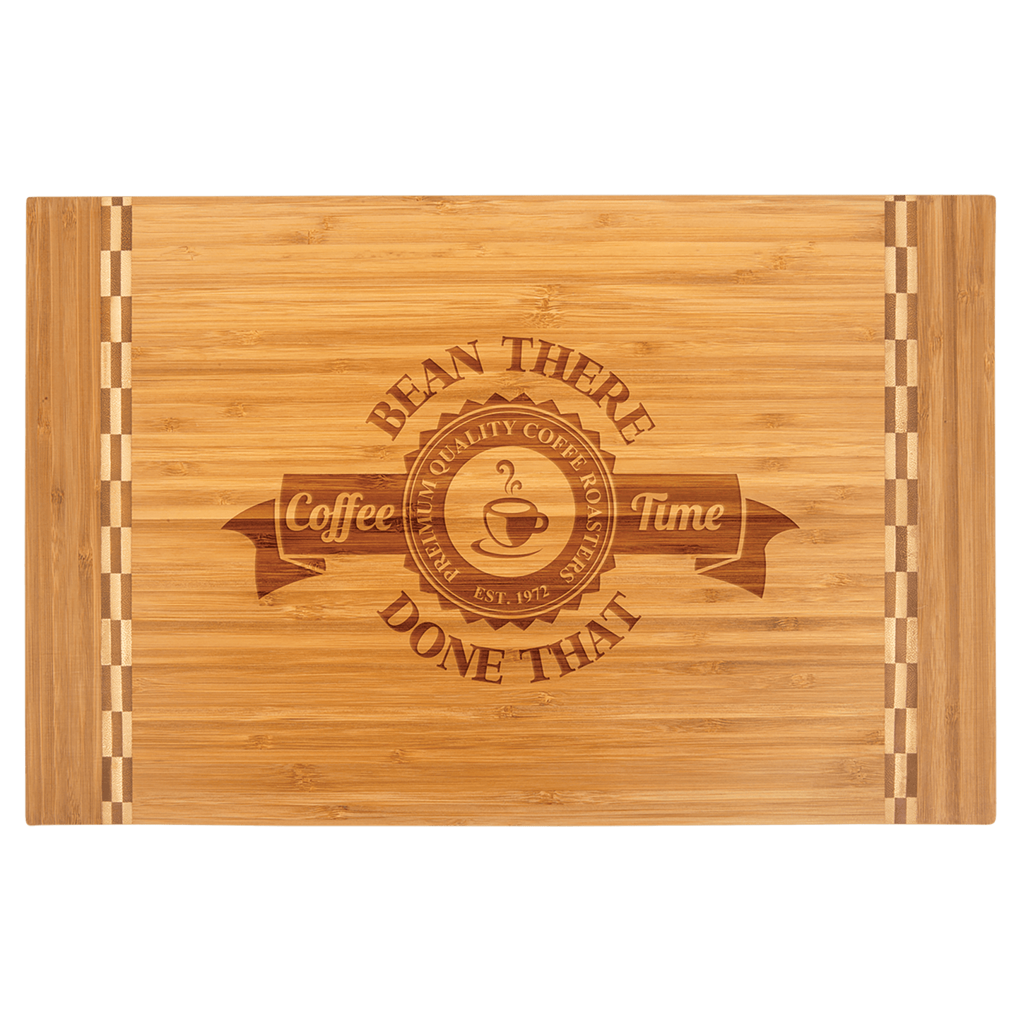Bamboo Cutting Board with Butcher Block Inlay, custom cutting board