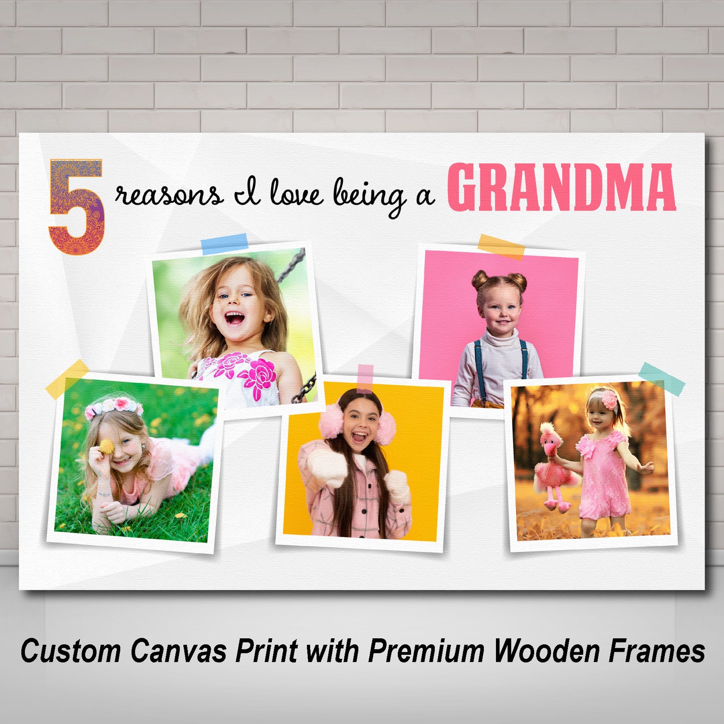 Reasons I love being a grandma canvas, custom canvas print, custom gift, custom canvas, custom canvas prints, custom photo canvas, custom canvas wall art, custom family canvas