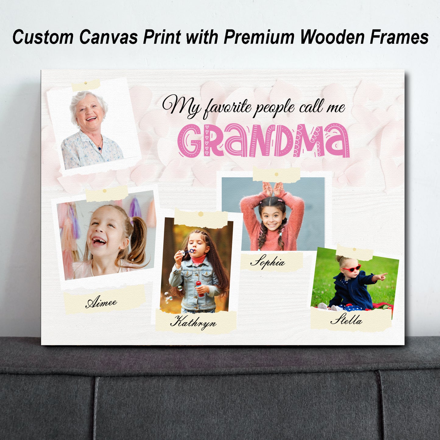 My favorite people call me grandma canvas, custom canvas print, custom gift, 18X24 custom canvas, custom gift, custom canvas prints, custom photo canvas, custom canvas wall art, custom family canvas