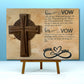 14X20 inches Wedding sign with cross, custom gift sign, his vow her vow wedding sign, custom wedding table signs, custom gift, Wedding Wood Sign,wedding welcome Sign,custom wood sign, Engraved Wedding Wood Sign, cross wedding sign