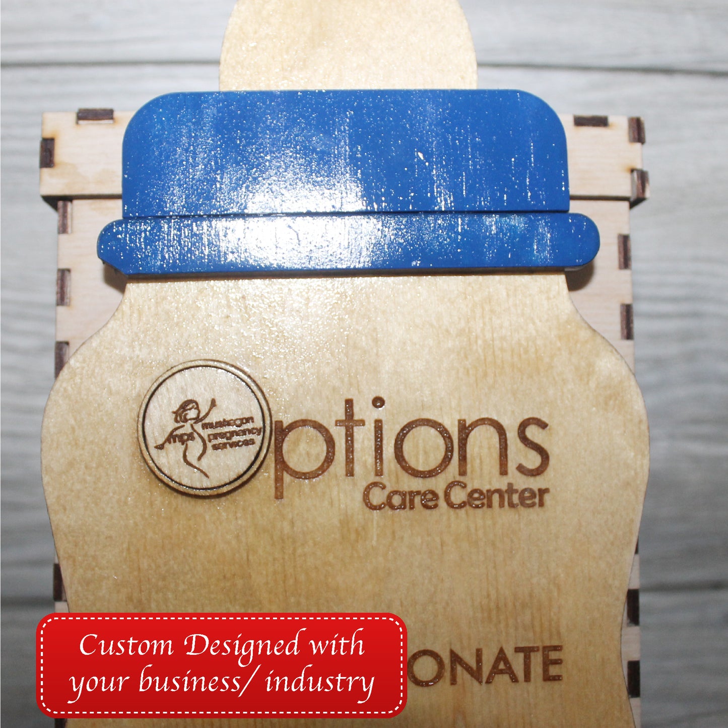 Custom wood box, wood box, Custom Donation Boxes Engraved with Q-R Codes Business Logo Cut to Shape Raised Letters