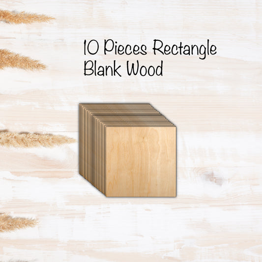 Square blank wood, Set of 10 pieces cut to shape wood, blank wood for art, wood blank, blank wood