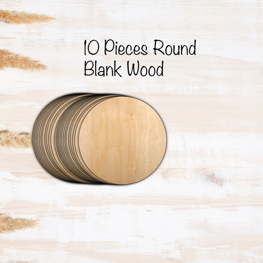 Round blank wood, Set of 10 cut to shape wood, blank wood for art, wood blank, blank wood